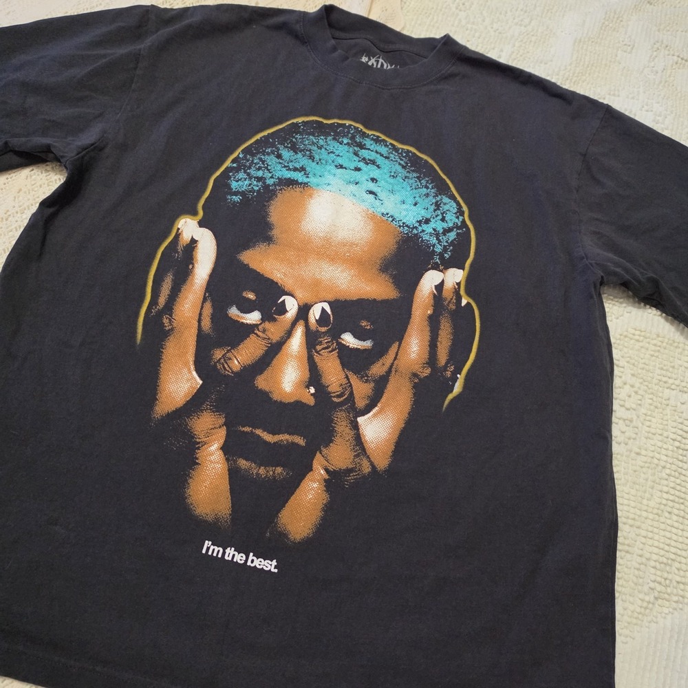 Black Graphic Tee with Turquoise Accent - Unbranded Men's Shirt